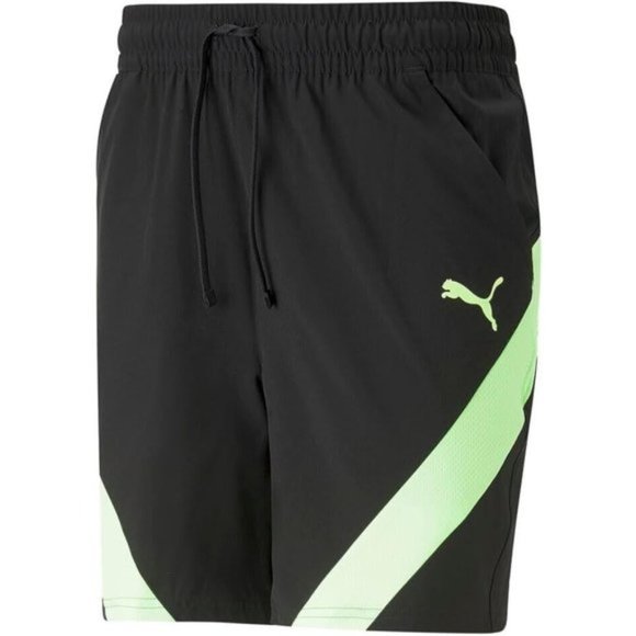 Puma Stretch Woven 7" Training Shorts Black / Neon Green ( XXL ) - Picture 1 of 4